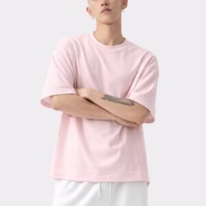 Men Solid Round Neck Pure Cotton Pink T-Shirt - XL