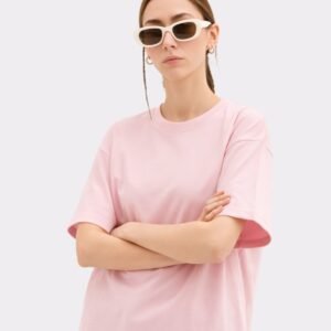 Women Solid Round Neck Pure Cotton Beige T-Shirt