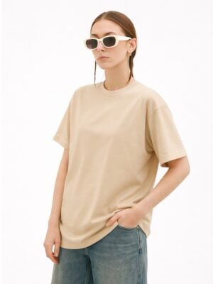Women Solid Round Neck Pure Cotton T-Shirt